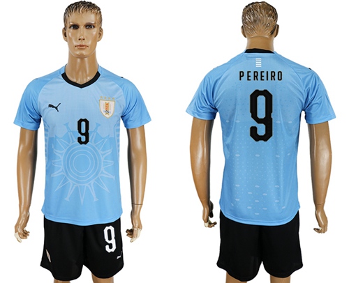Uruguay #9 Pereiro Home Soccer Country Jersey